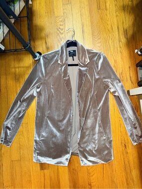 bobi Mauve/Silver Velvet Open Blazer